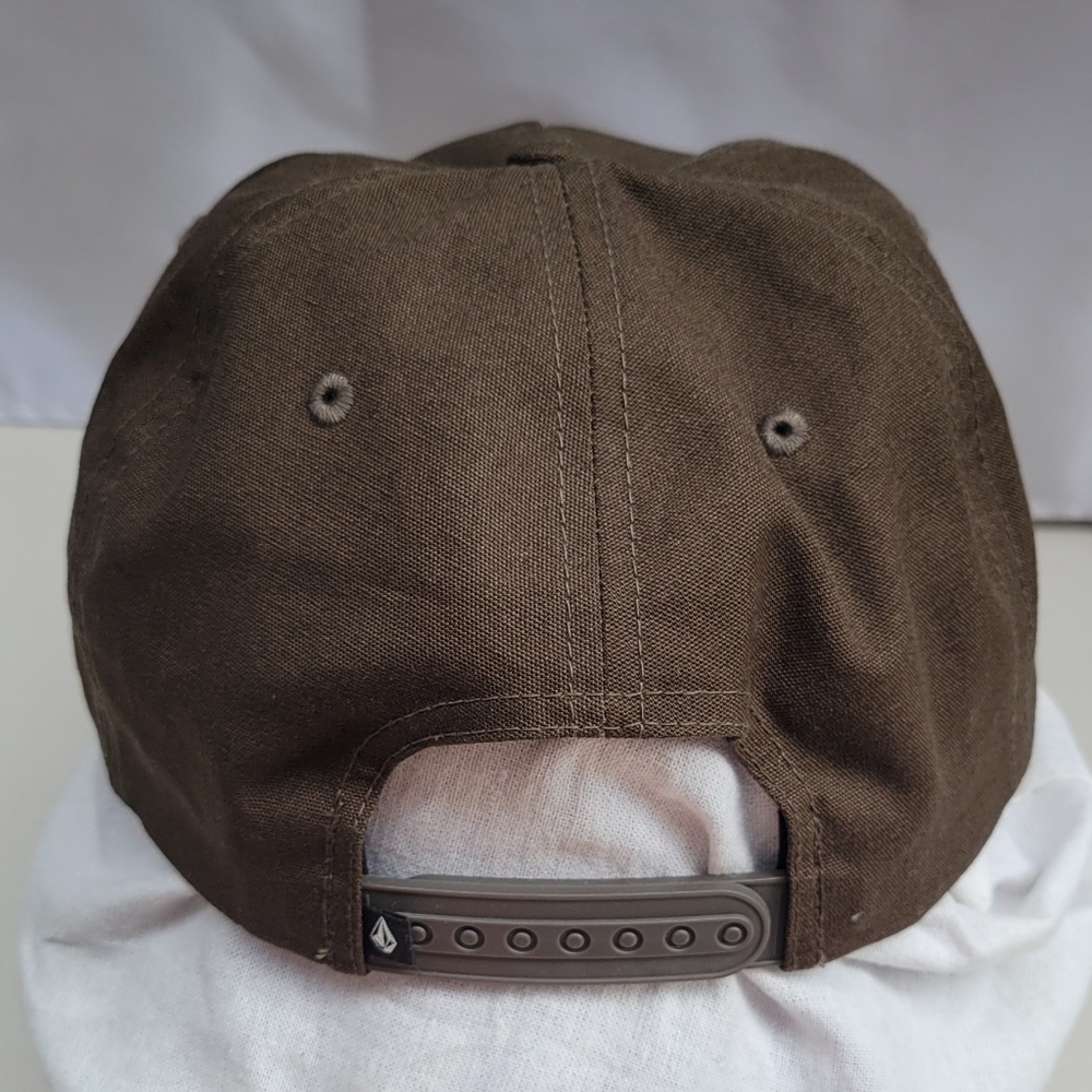 Volcom Stone Brown Trucker Hat Orange Patch Logo Snapback Cap OS Adjustable - Picture 3 of 8